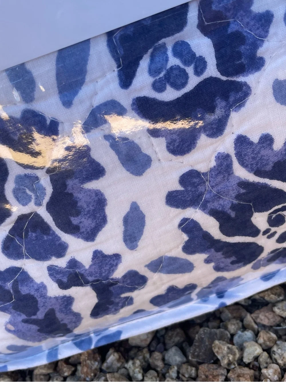 Sonoma Quilt Cal King Heritage Cotton Ogee Damask Reversible Blue White New